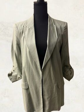 Tahari Light Olive Blazer Jacket